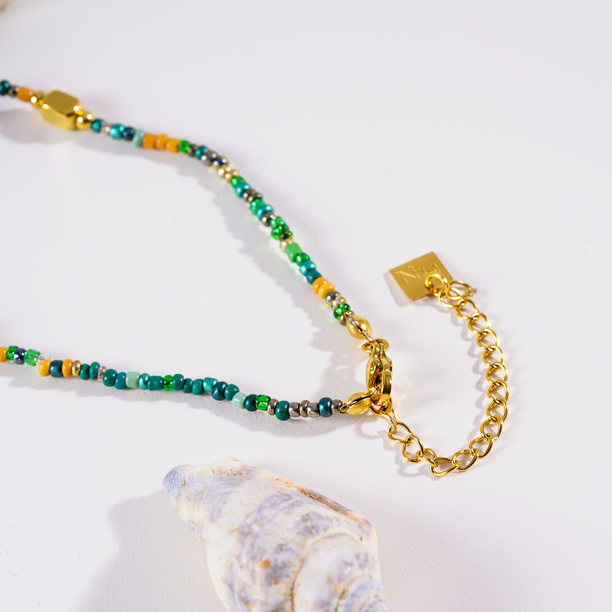 Style AYESHA: Crystal & Gold Beaded Elegant Boho Chain Necklace