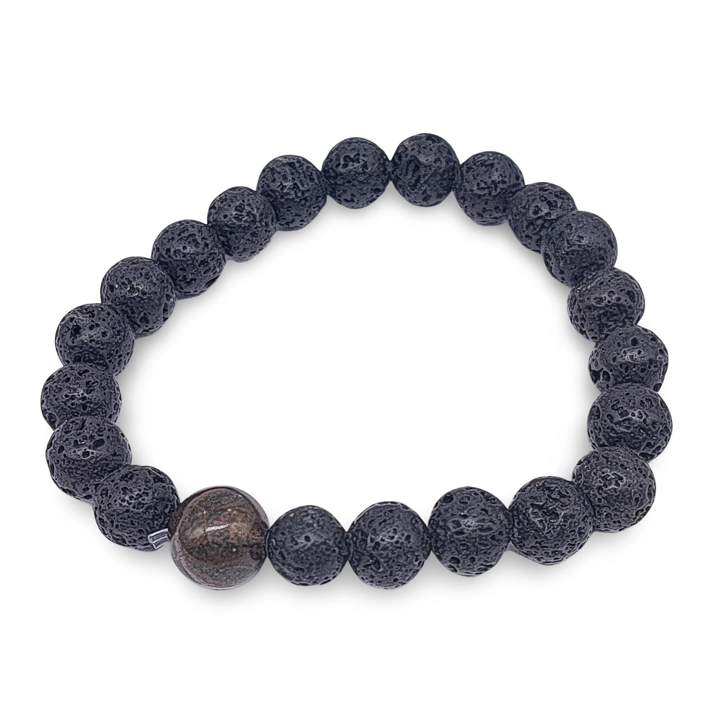 Bracelet - Lava Stone 8mm & Tiger Eye 10mm