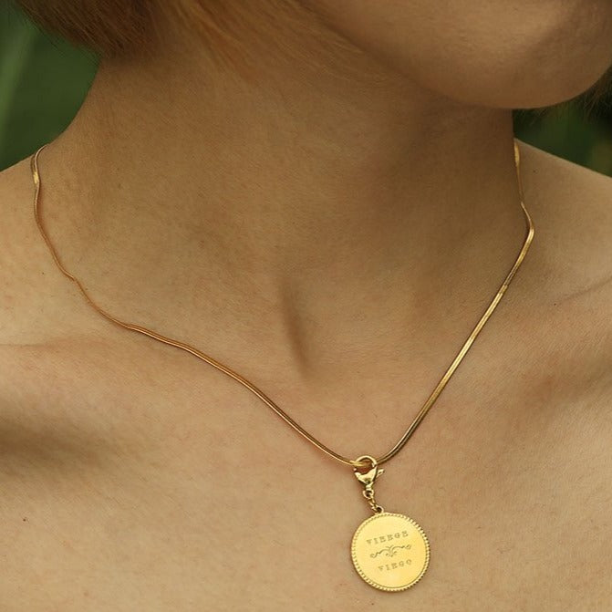 MILA: Snake Skin Textured Delicate Width Gold Chain Necklace