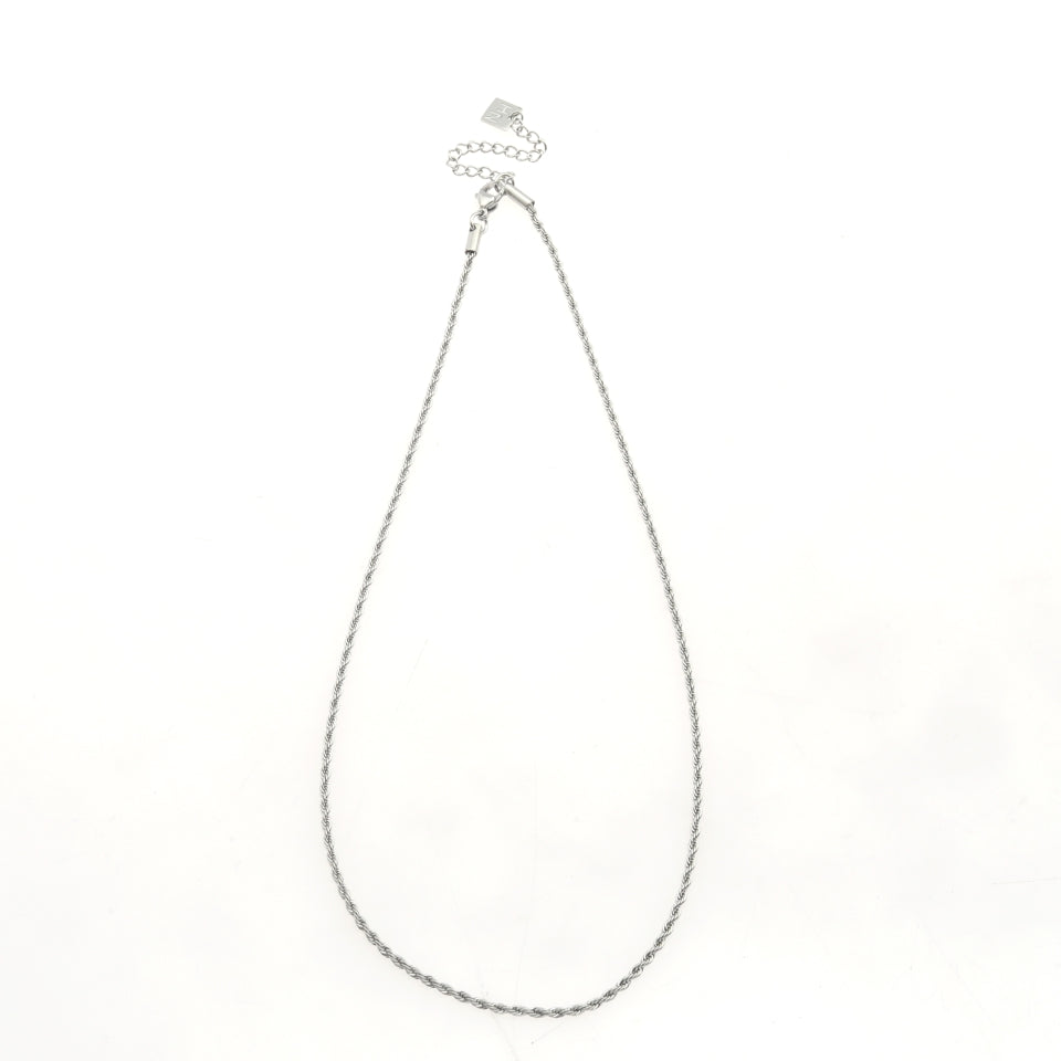 KIRA: Rope Chain Silver Necklace 24 Inches