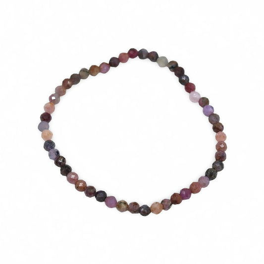Bracelet - Red Corundum, Ruby & Sapphire - 4mm