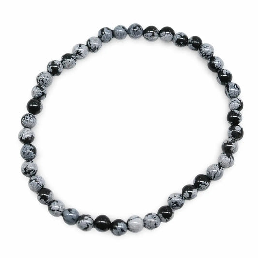 Bracelet - Snowflake Obisidian - 4mm