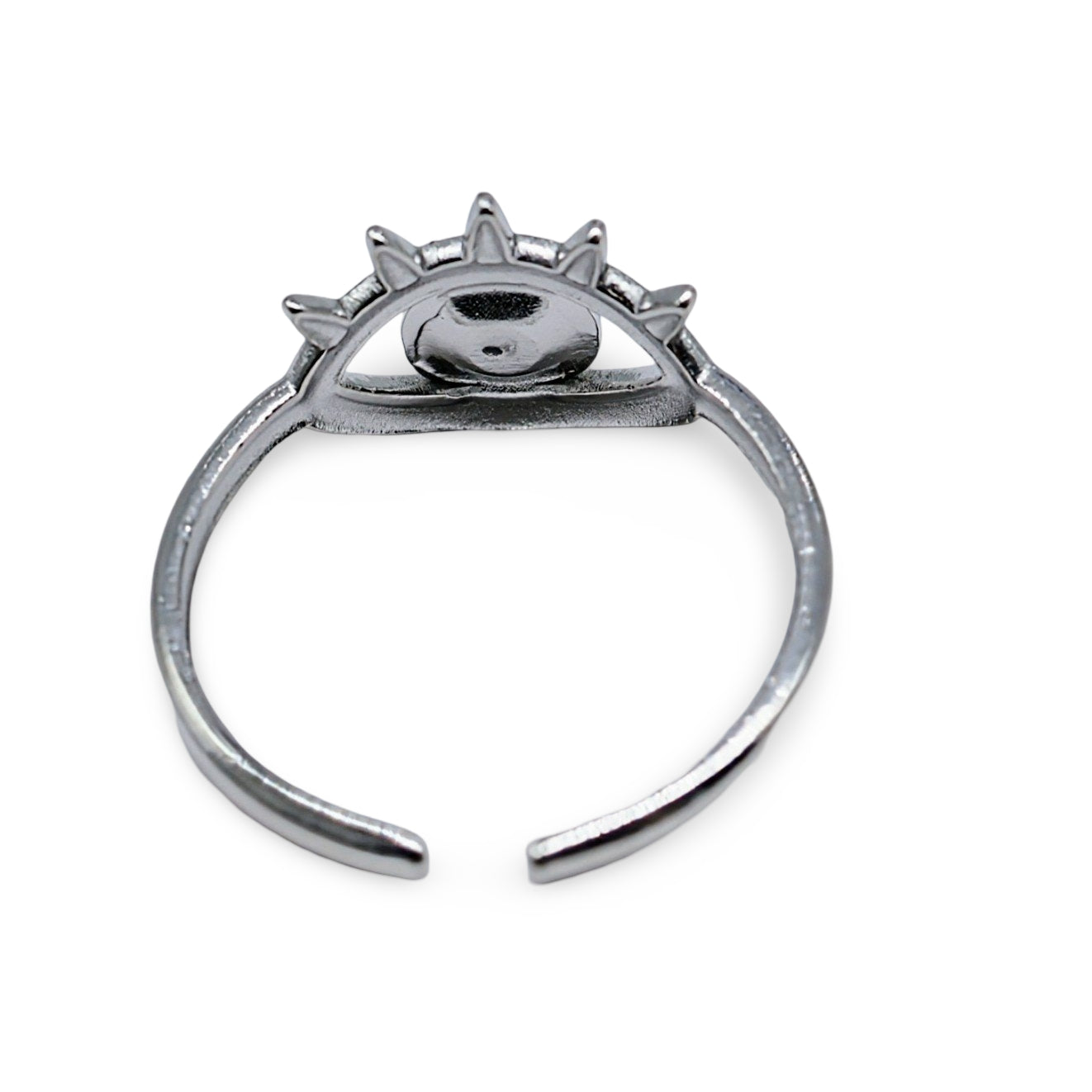 Ring -  Black Agate - Evil Eye - Adjustable