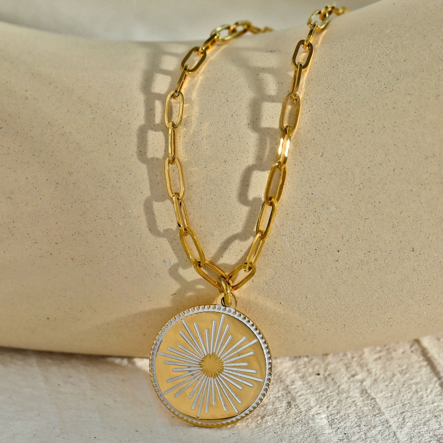 LUNA: "Star Burst" Enamel Pendant Necklace