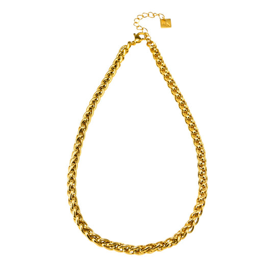 Style ABBOT: Interwoven Oval Hoop Chunky Necklace
