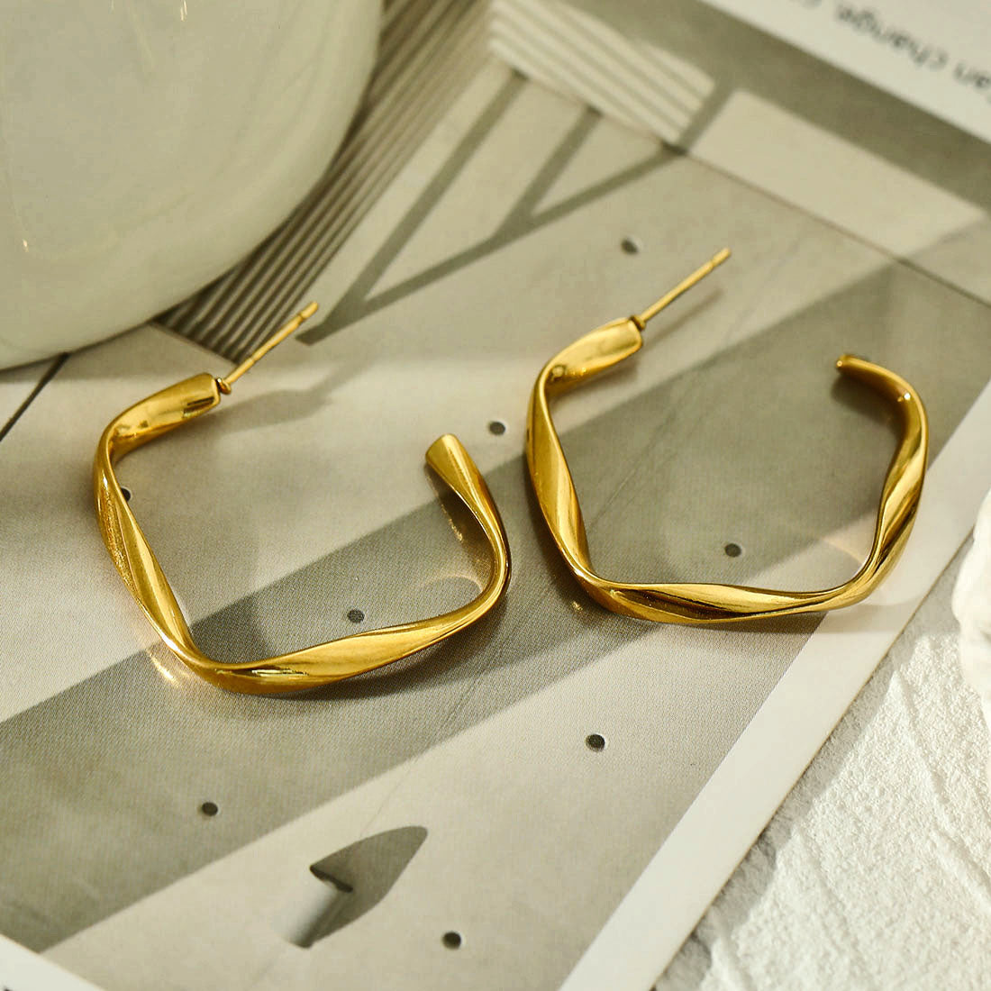 ADAMMA Sculptural Hoop Earrings