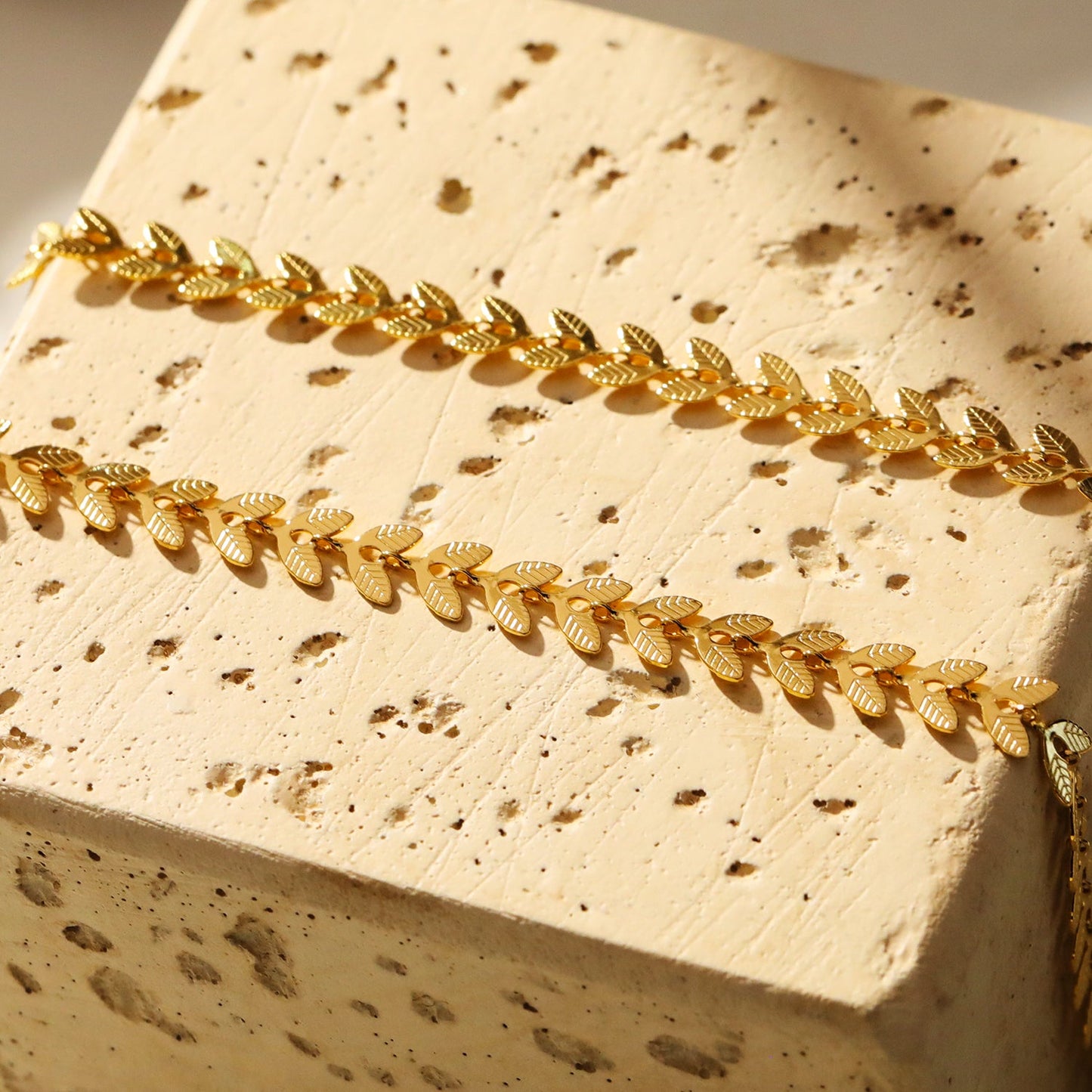 ALALA Gold: Botanical Beauty Embossed Leaf Necklace