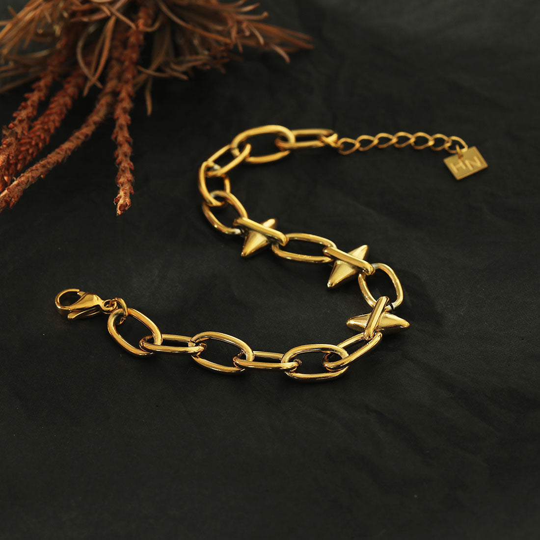 ALLYSON Link-Chain Bracelet with Industrial Shaped Driblets