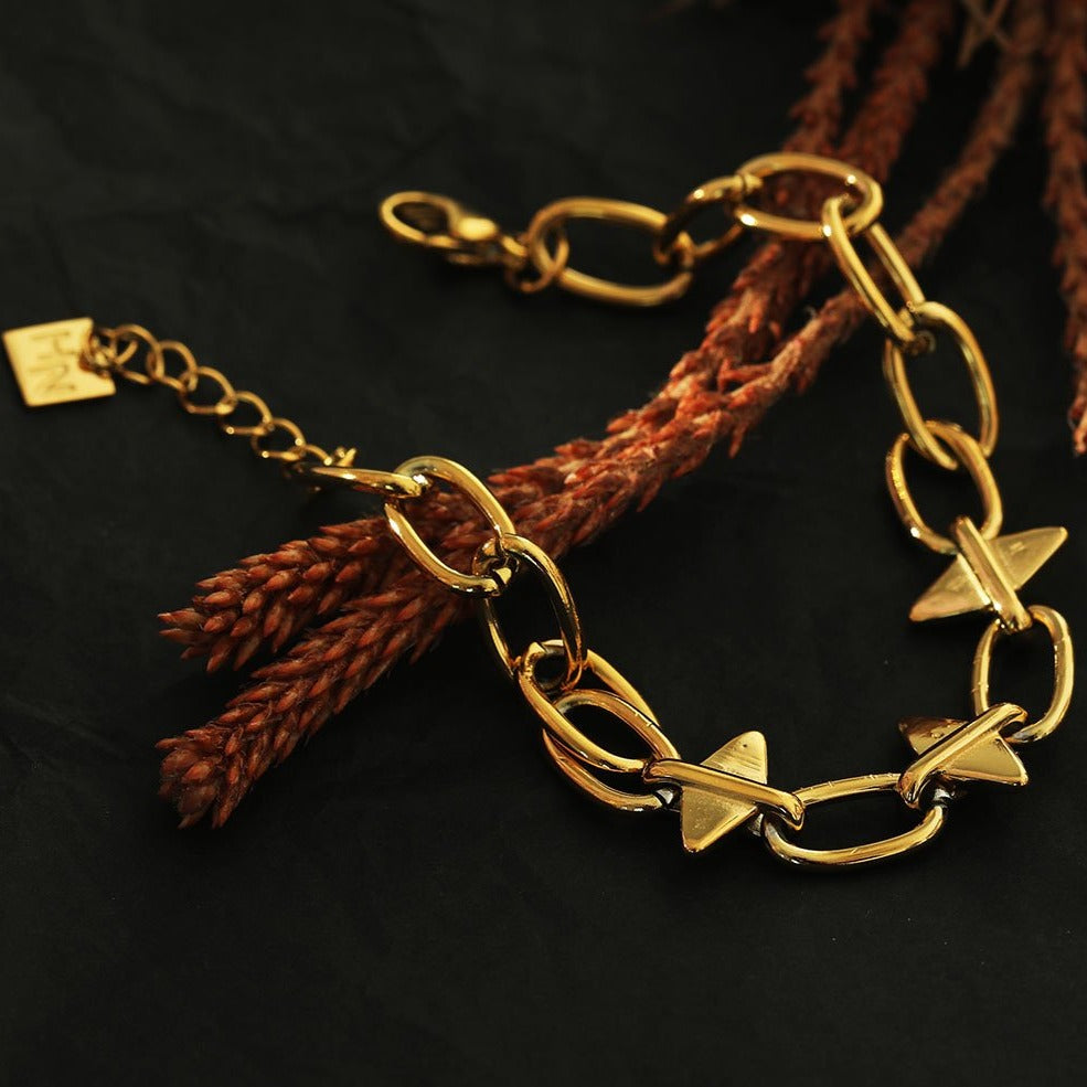 ALLYSON Link-Chain Bracelet with Industrial Shaped Driblets