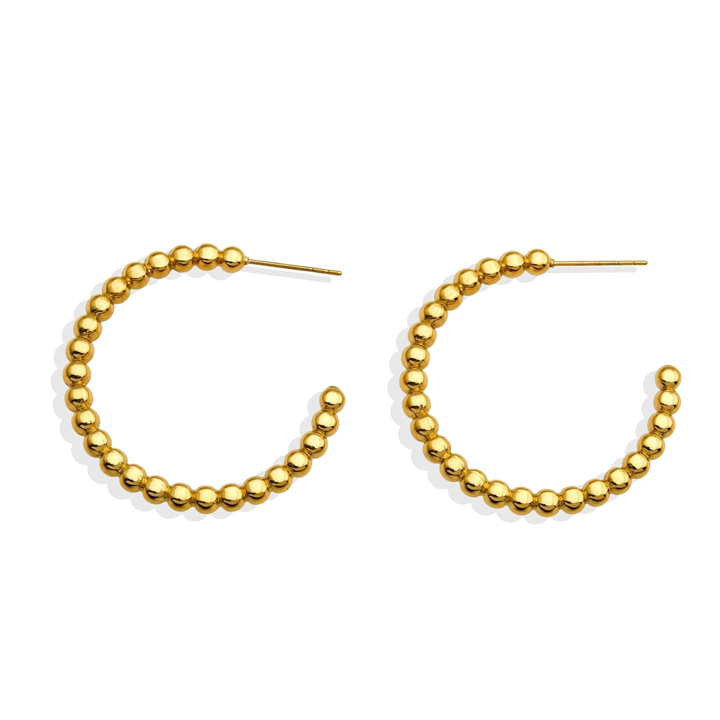 AMAIA Beaded Gold Hoop Earrings