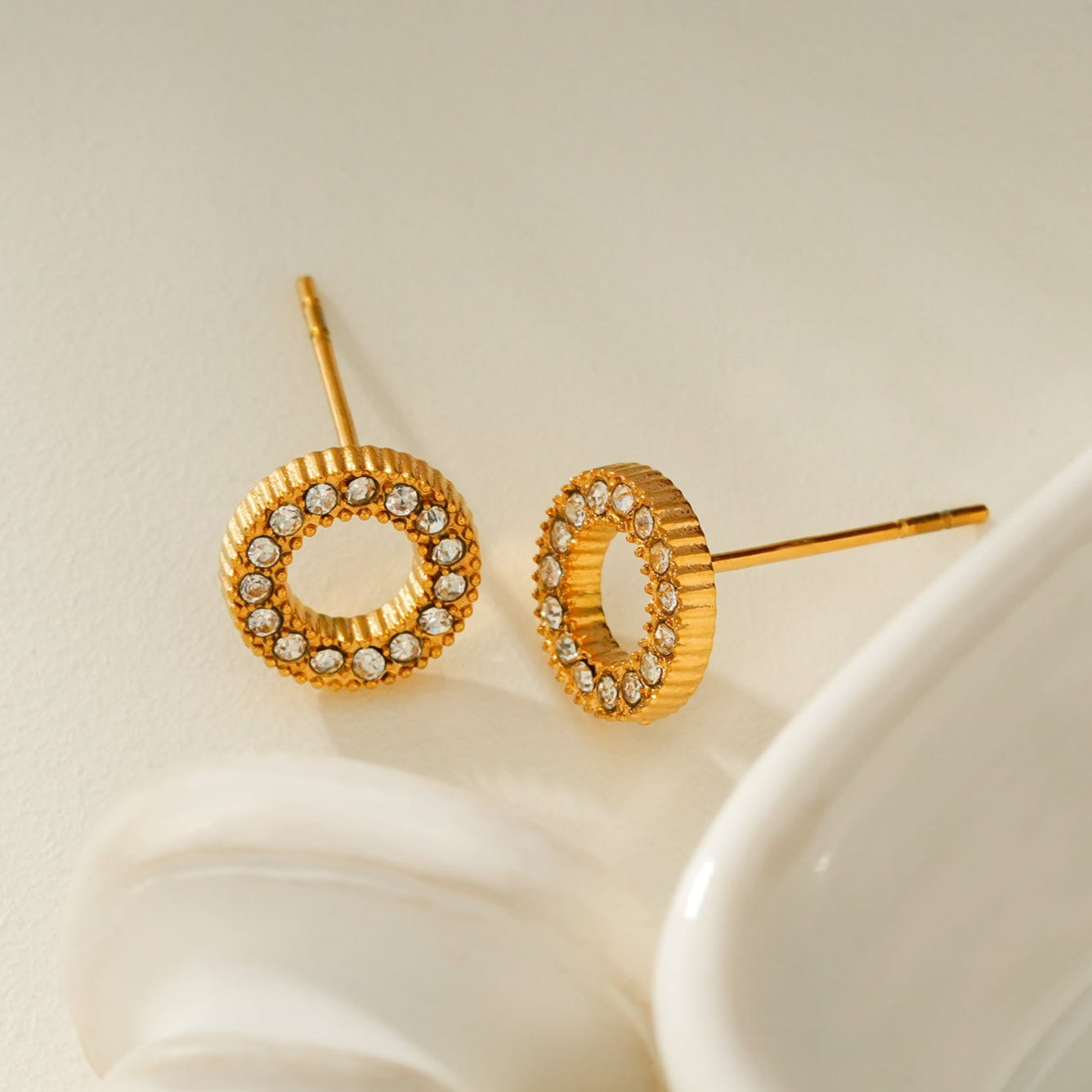 AMATOLE Gold: Radiant Circle Mini Stud Earrings