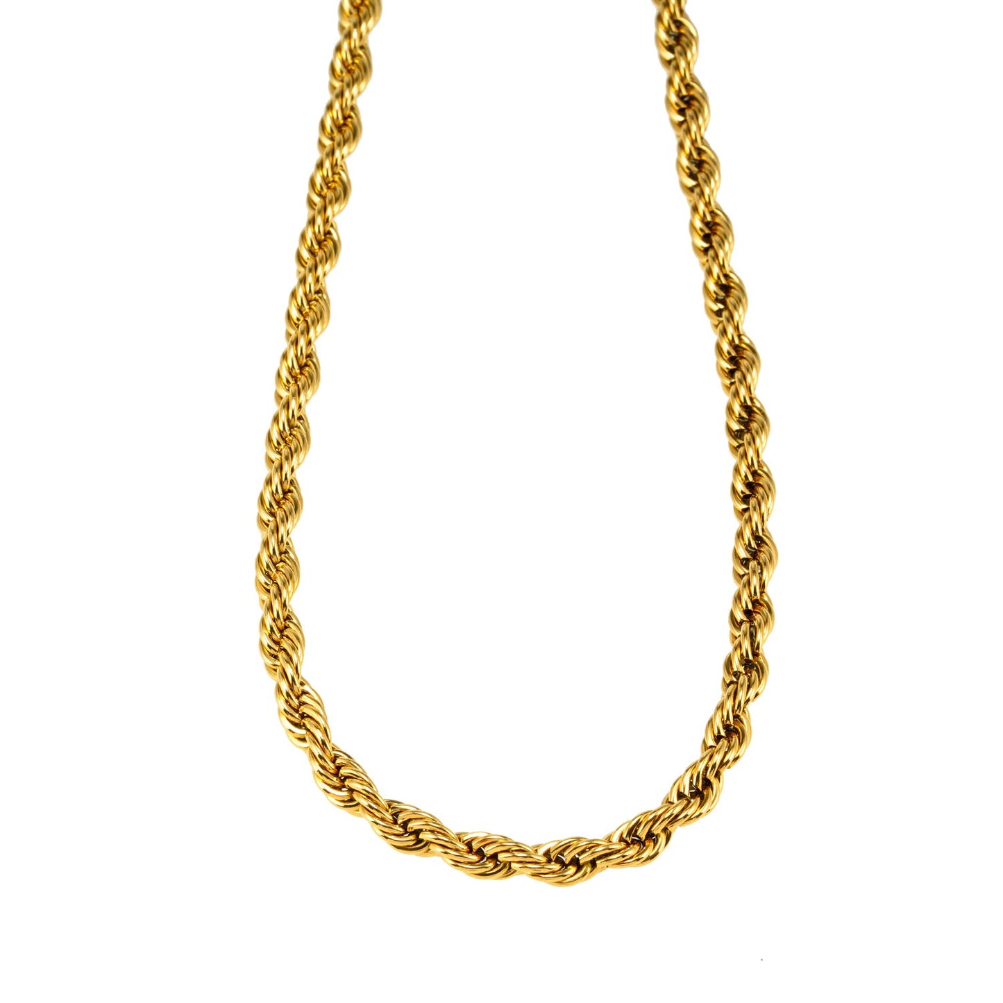 ARKELEY Gold: Chunky Rope Chain Textured Necklace