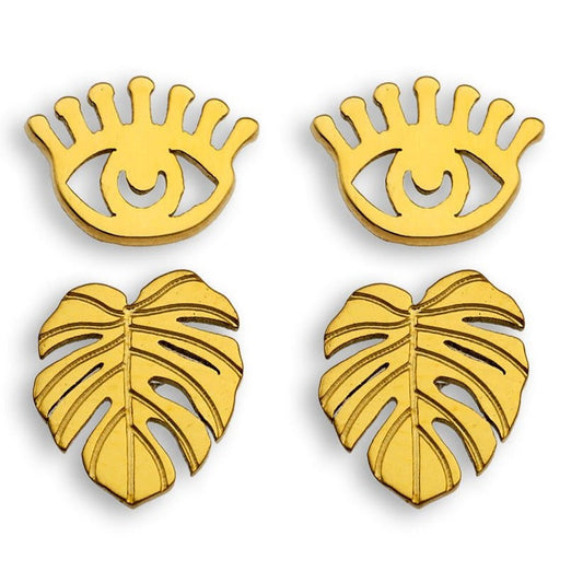 AURORA 2-Pair Stud Earrings Set