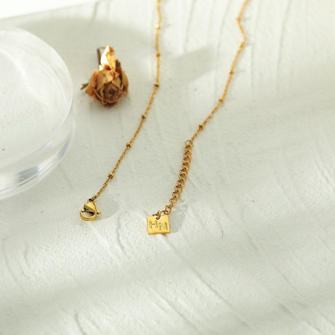 AVERY 16" Gold: Essential Daily Wear Beaded Gold Chain Necklace