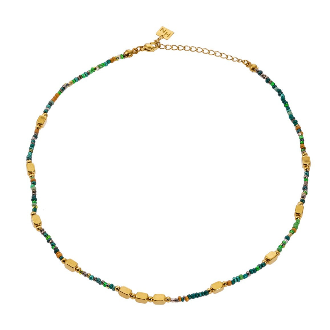 Style AYESHA: Crystal & Gold Beaded Elegant Boho Chain Necklace