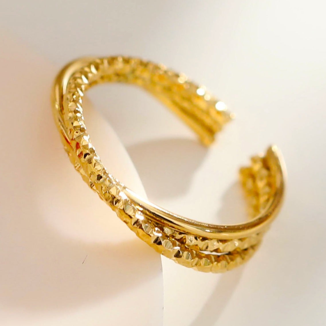 AZURA: Triple Stacked Contrasting Textured Ring