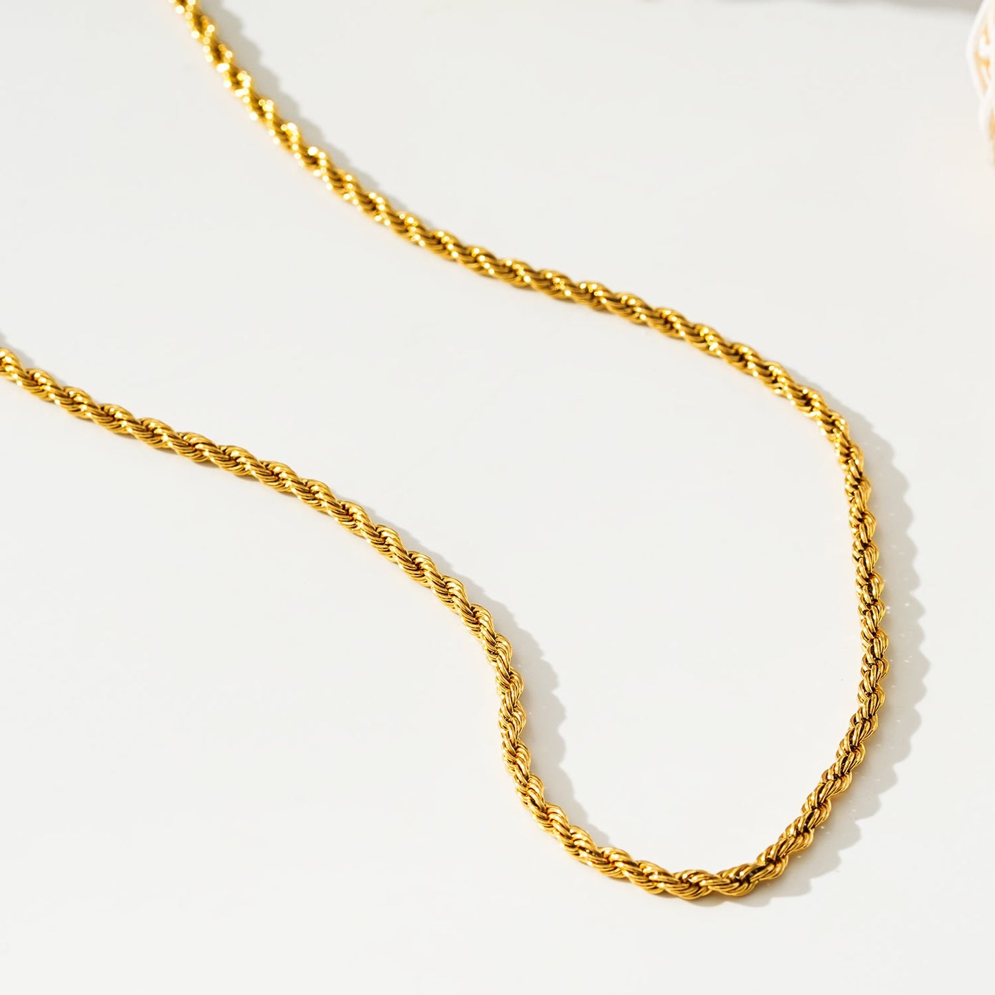 BALHAM: Rope Chain Textured Gold Necklace