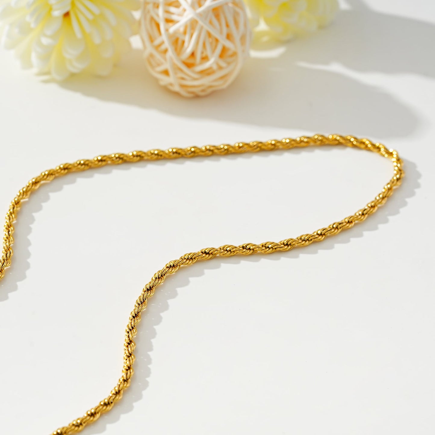 BALHAM: Rope Chain Textured Gold Necklace