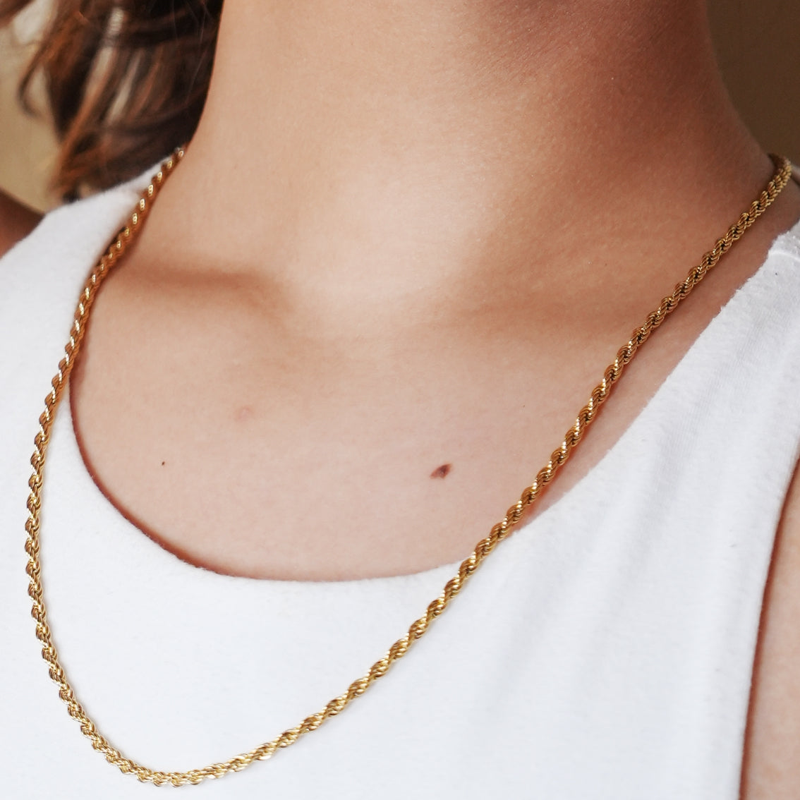 BALHAM: Rope Chain Textured Gold Necklace