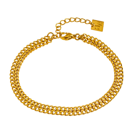 Style BELLAMY: Intricate Wide Width Singular Twin Chain Bracelet