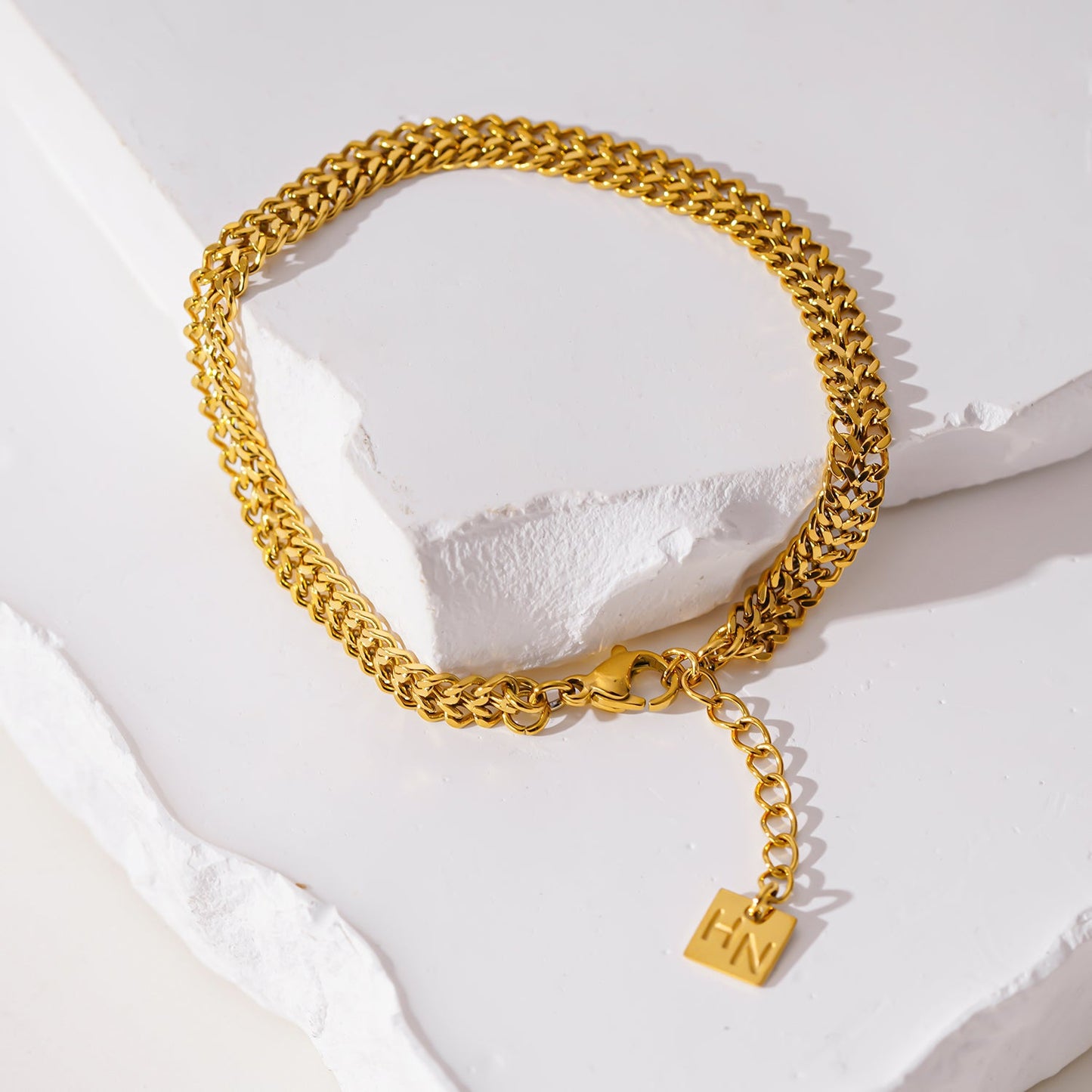 Style BELLAMY: Intricate Wide Width Singular Twin Chain Bracelet