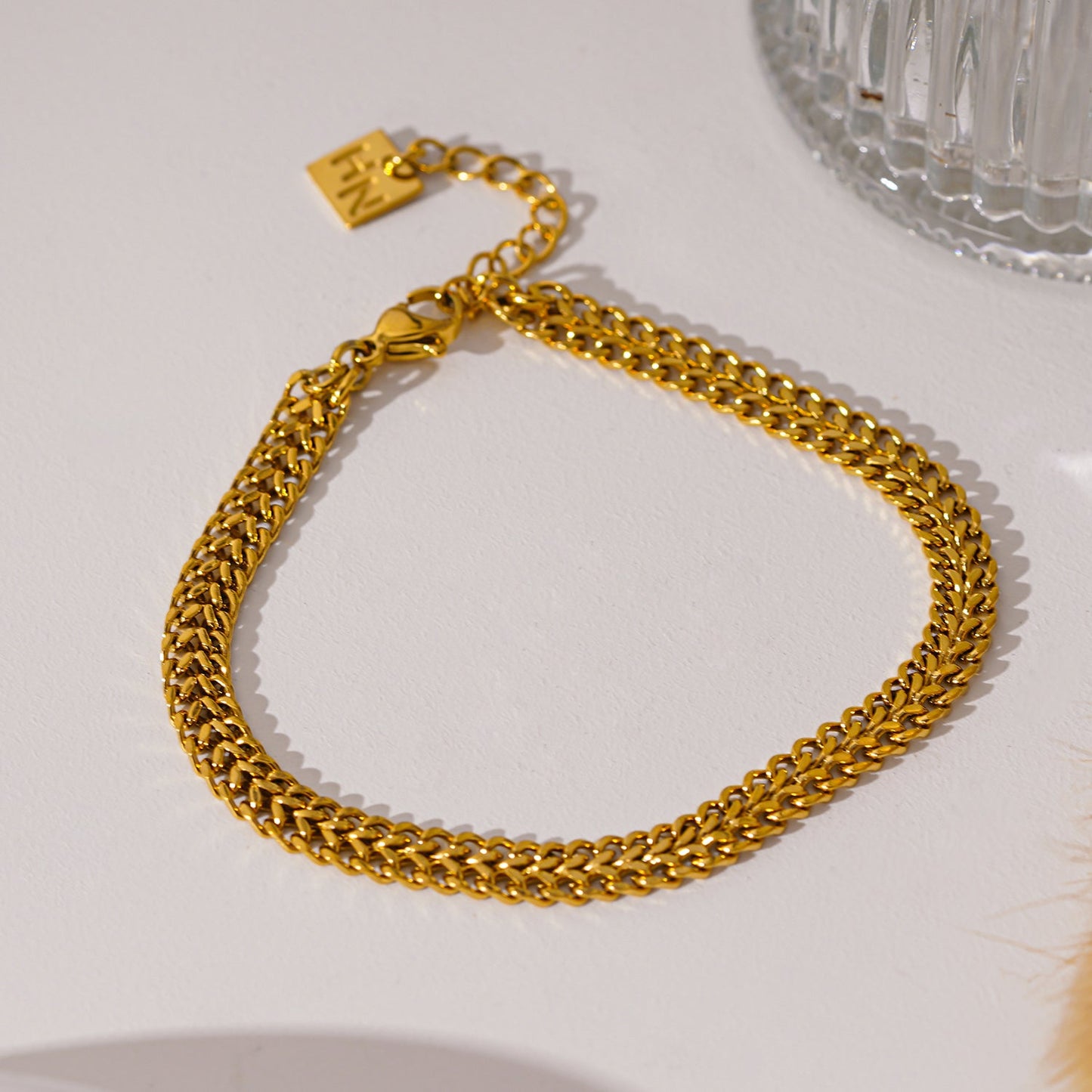 Style BELLAMY: Intricate Wide Width Singular Twin Chain Bracelet