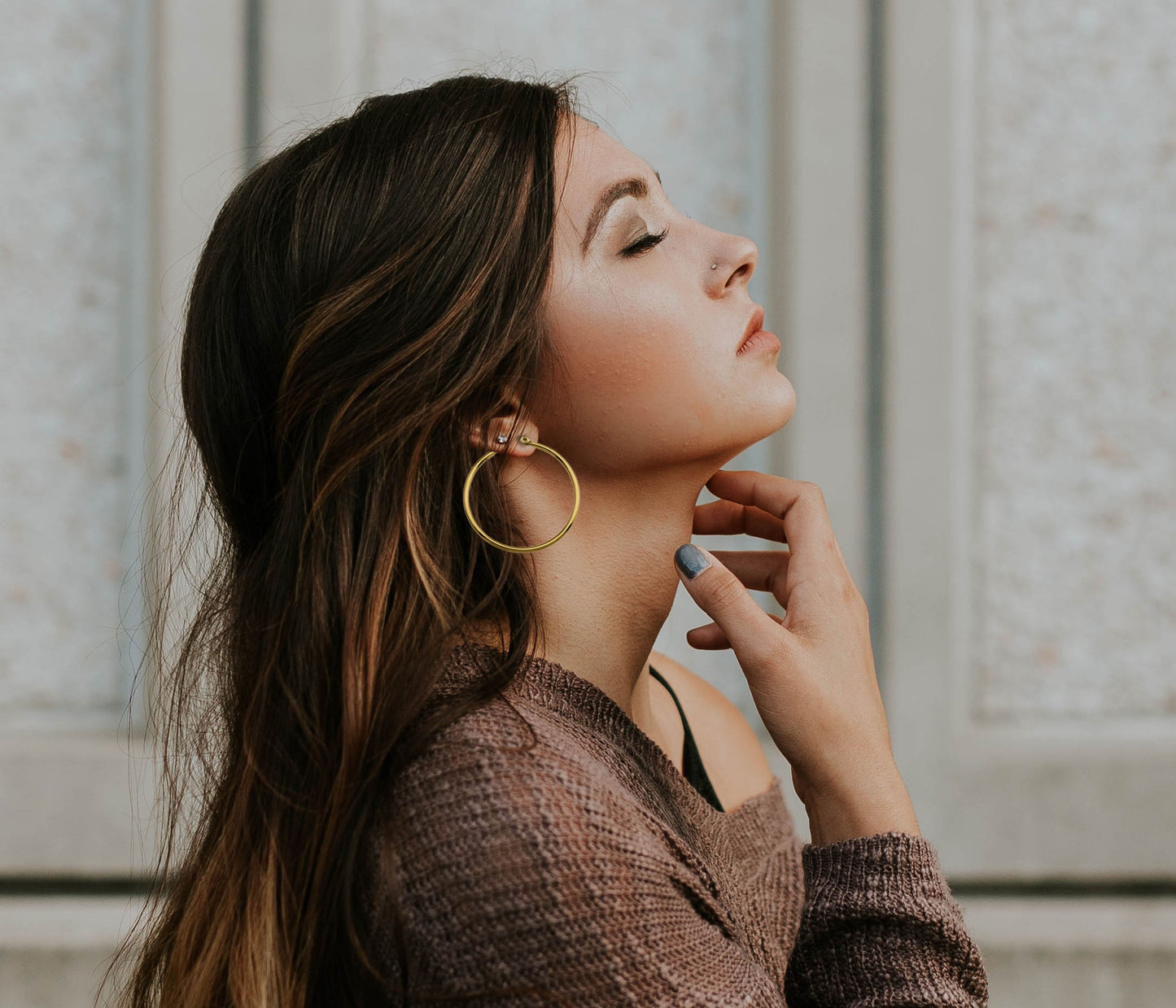 Style BIANCA Gold: Classic Essential Everyday Basic Round Gold Hoops. Available in 7 Sizes - 1cm to 6cm