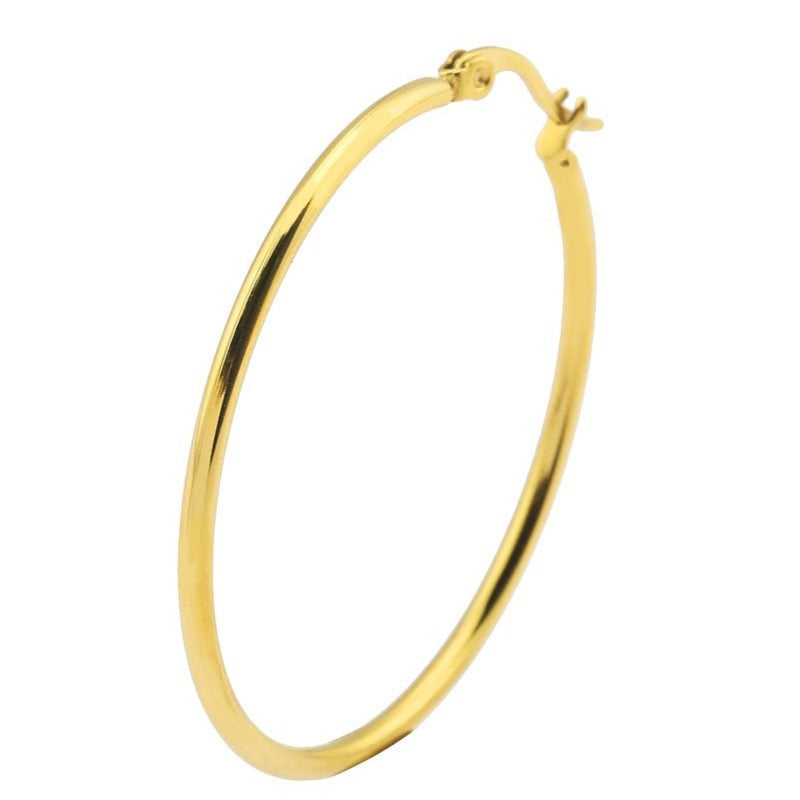 Style BIANCA Gold: Classic Essential Everyday Basic Round Gold Hoops. Available in 7 Sizes - 1cm to 6cm