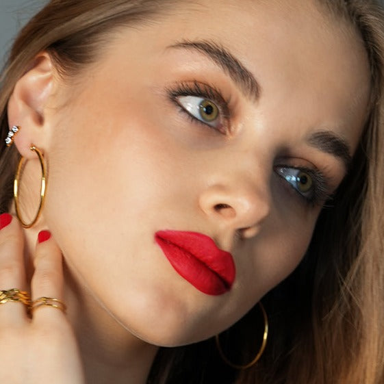 Style BIANCA Gold: Classic Essential Everyday Basic Round Gold Hoops. Available in 7 Sizes - 1cm to 6cm