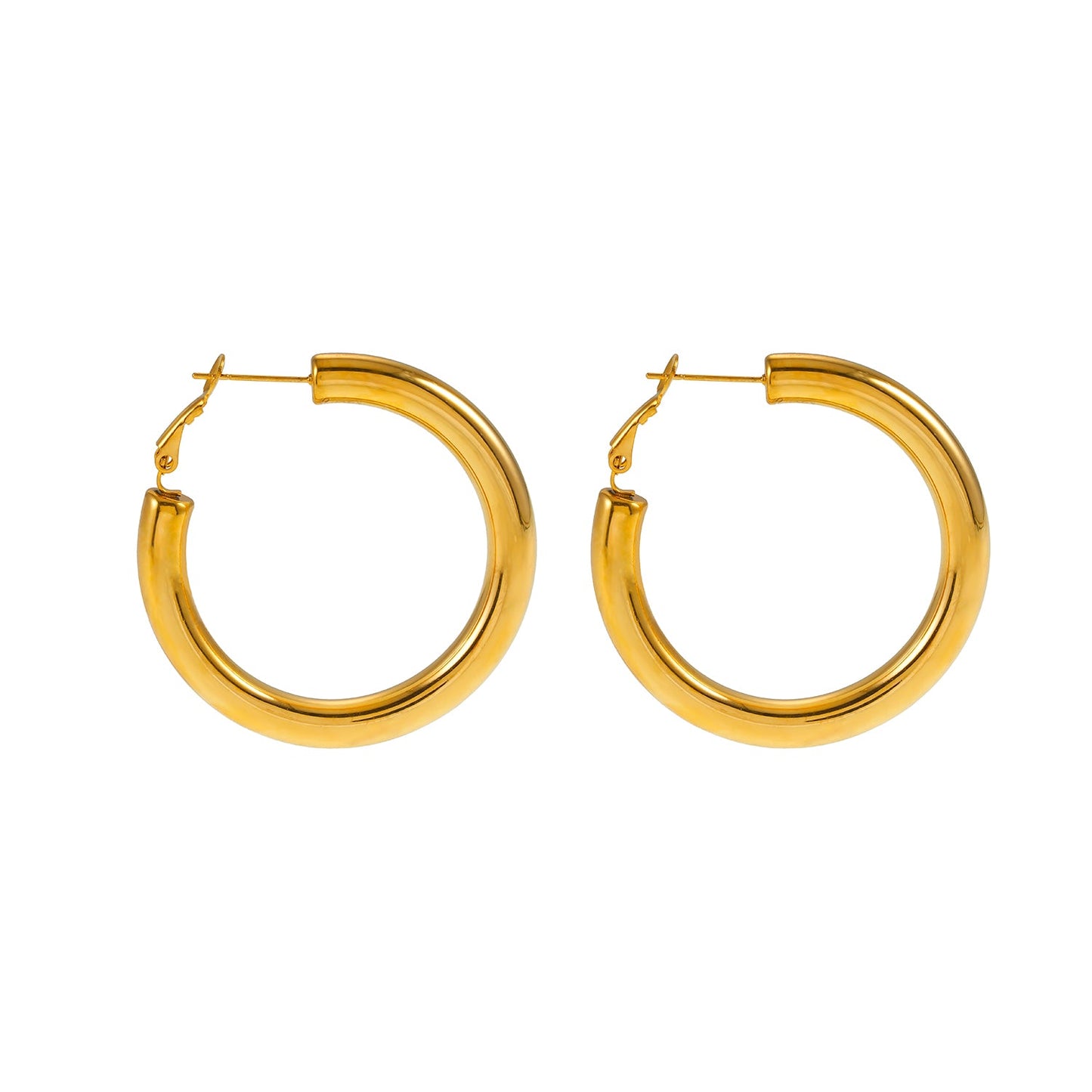 BOBOYI Gold: Mid Width Smooth Finish Effortless Day-to-Night Hoops