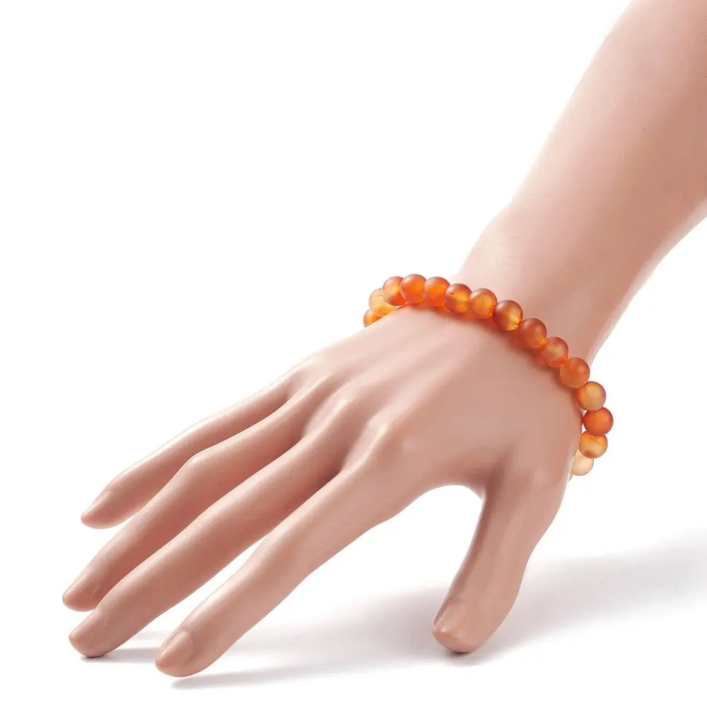 Bracelet - Carnelian - Frosted - 8mm