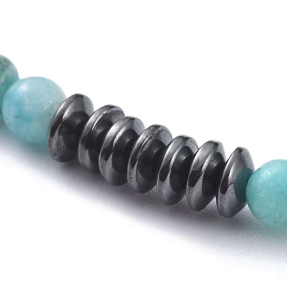 Bracelet -Hemimorphite with Hematite -2mm