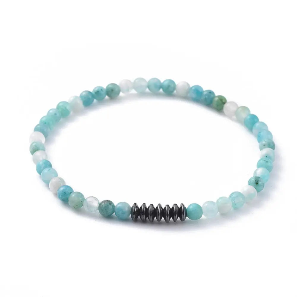 Bracelet -Hemimorphite with Hematite -2mm