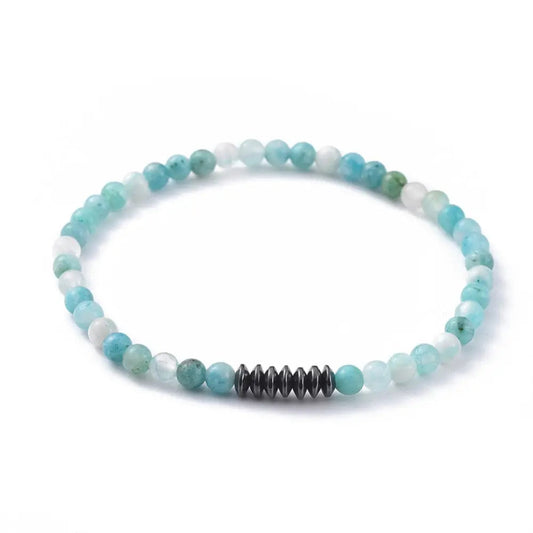 Bracelet -Hemimorphite with Hematite -2mm