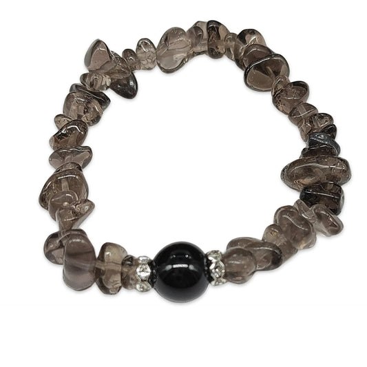 Bracelet - Smoky Quartz - Chips & Bead