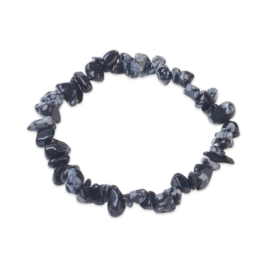 Bracelet -Snowflake Obsidian -Chips