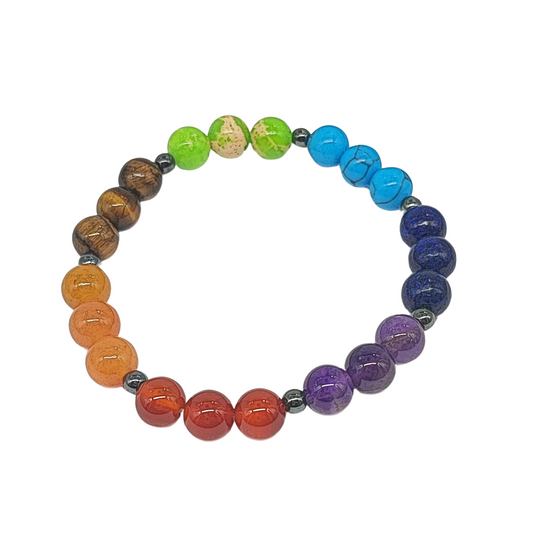 Bracelet - 7 Chakras - Beads 4 to 8mm