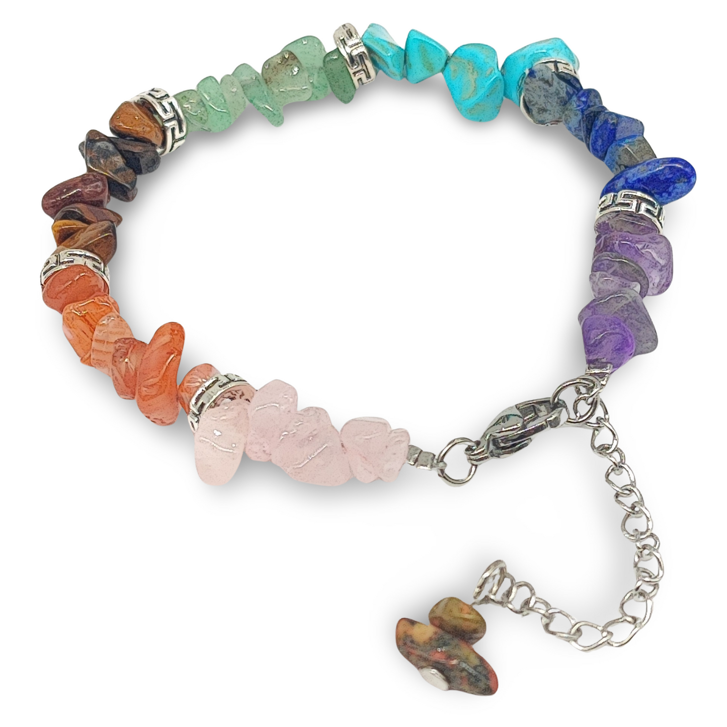 Bracelet - Adjustable - 7 Chakras - Natural Gemstone Chips