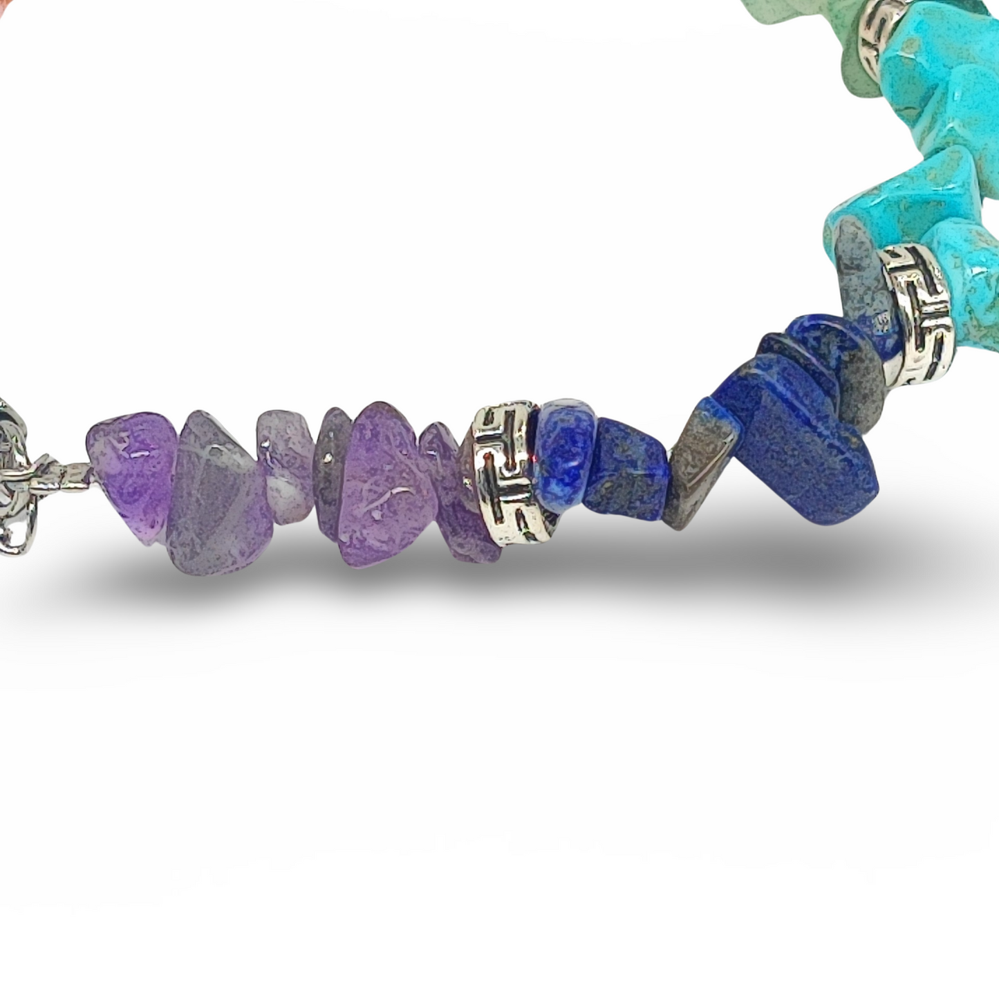 Bracelet - Adjustable - 7 Chakras - Natural Gemstone Chips