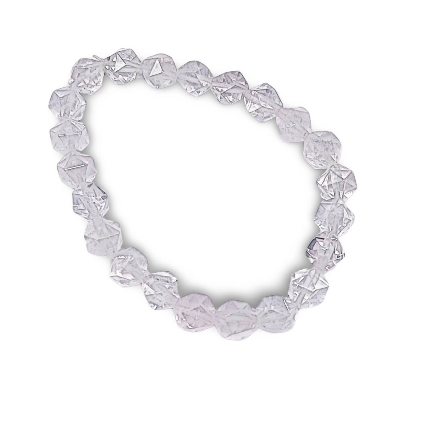 Bracelet -Crystal Quartz -Faceted -8mm