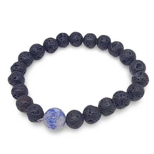 Bracelet - Lava Stone 8mm & Sodalite 10mm