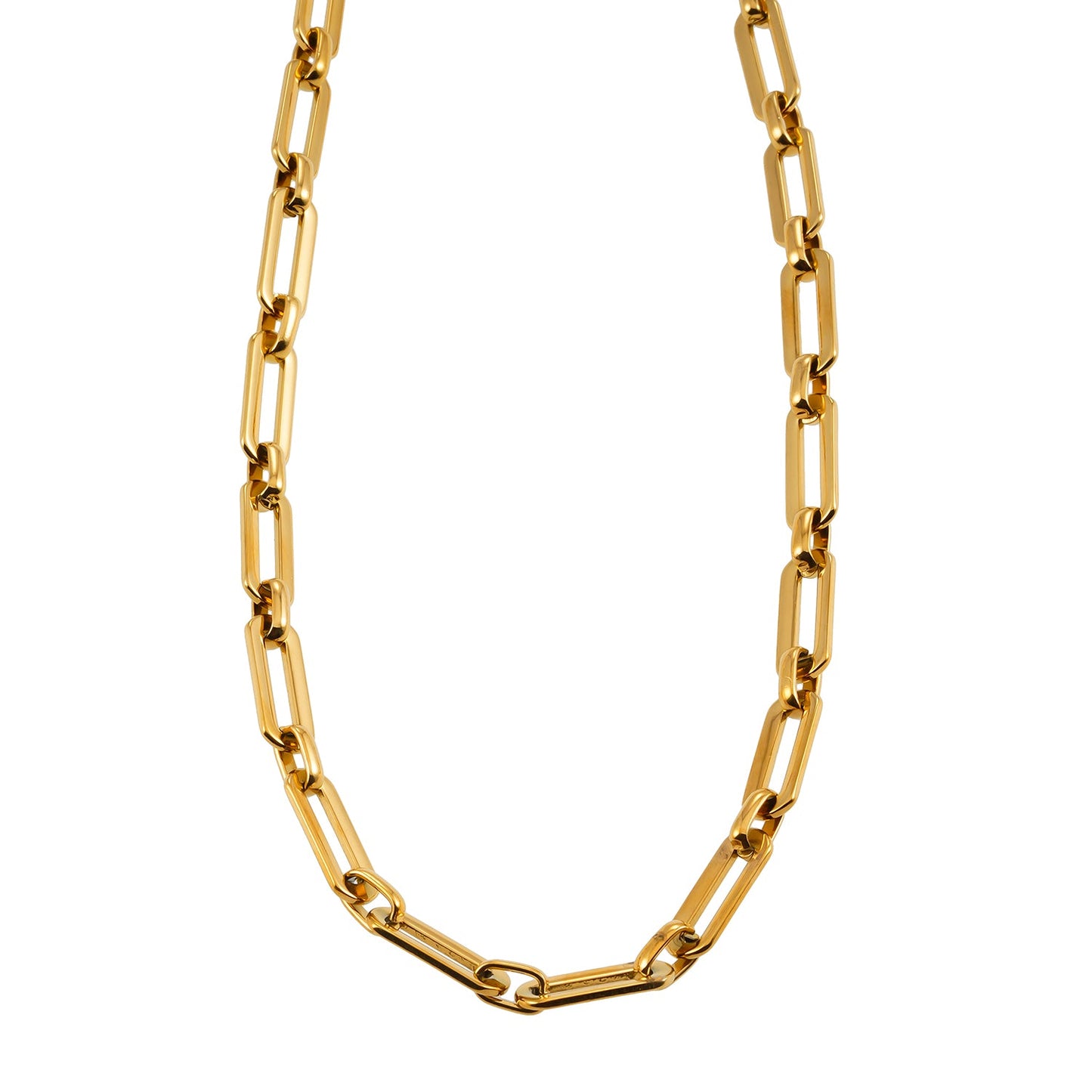 Style CANNES: Delicate Statement Paper-Clip Chain Necklace