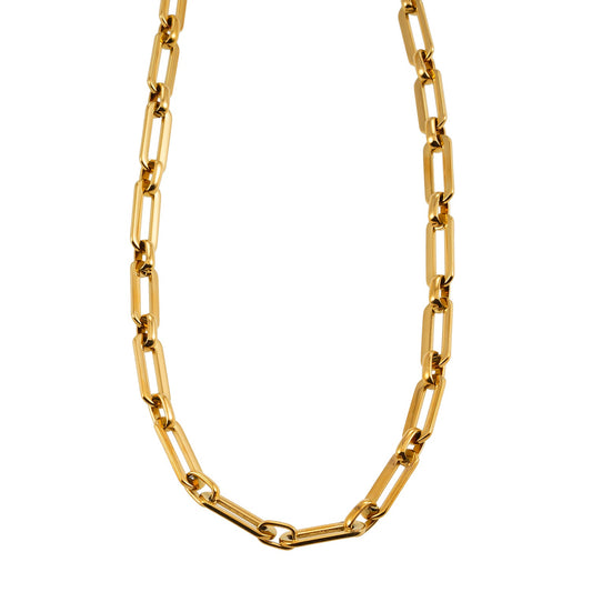 Style CANNES: Delicate Statement Paper-Clip Chain Necklace