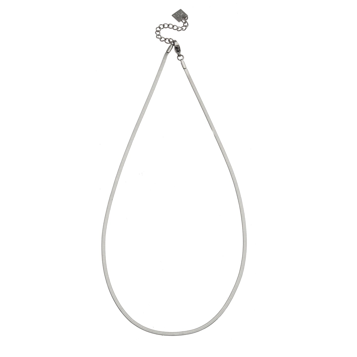 CATANIA: Snake Skin Textured Silver Chain Necklace