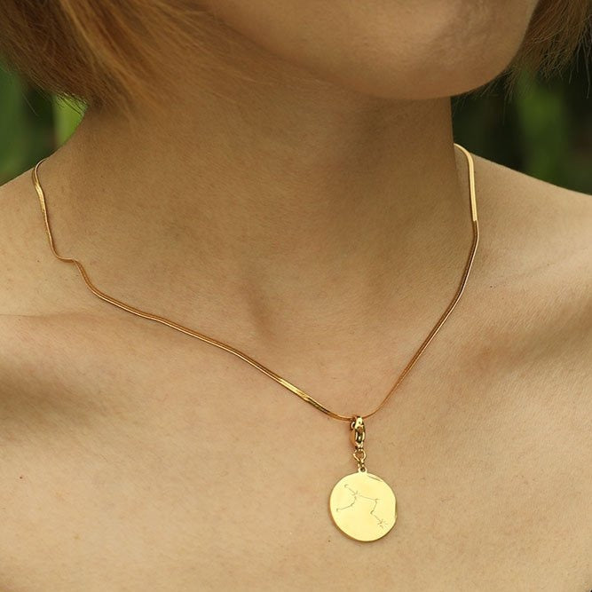 MILA: Snake Skin Textured Delicate Width Gold Chain Necklace