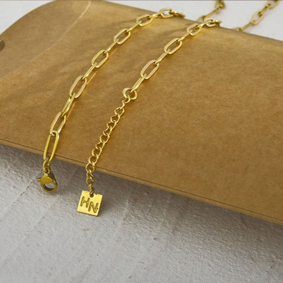 DALIA: Essential Gold Chain Link Paper-Clip Necklace