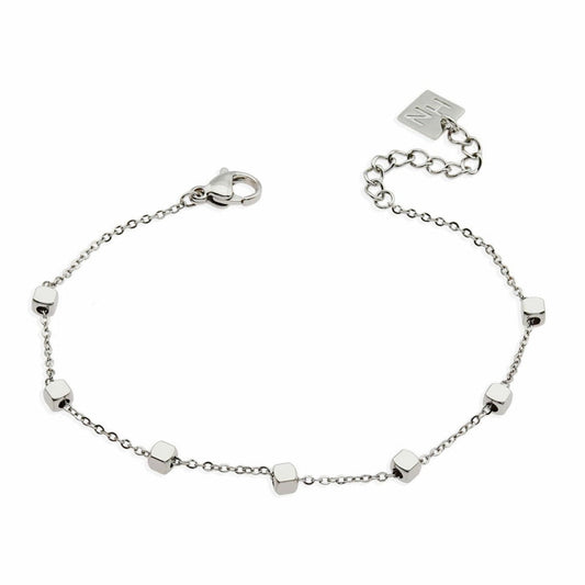 DARBY: Square Bead Silver Bracelet