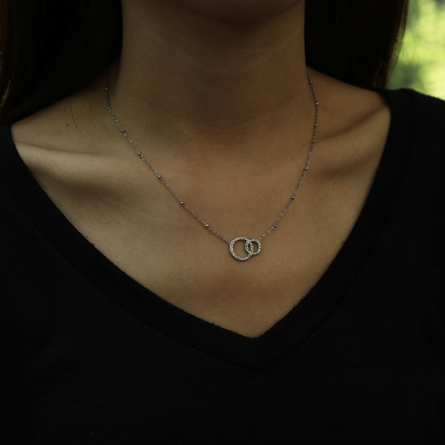 DELANEY Pavé Zirconia Silver Necklace