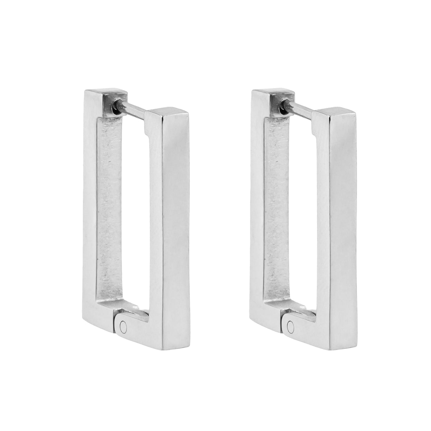 Style DELILAH: Rectangular Mini Hoop Earrings in Silver