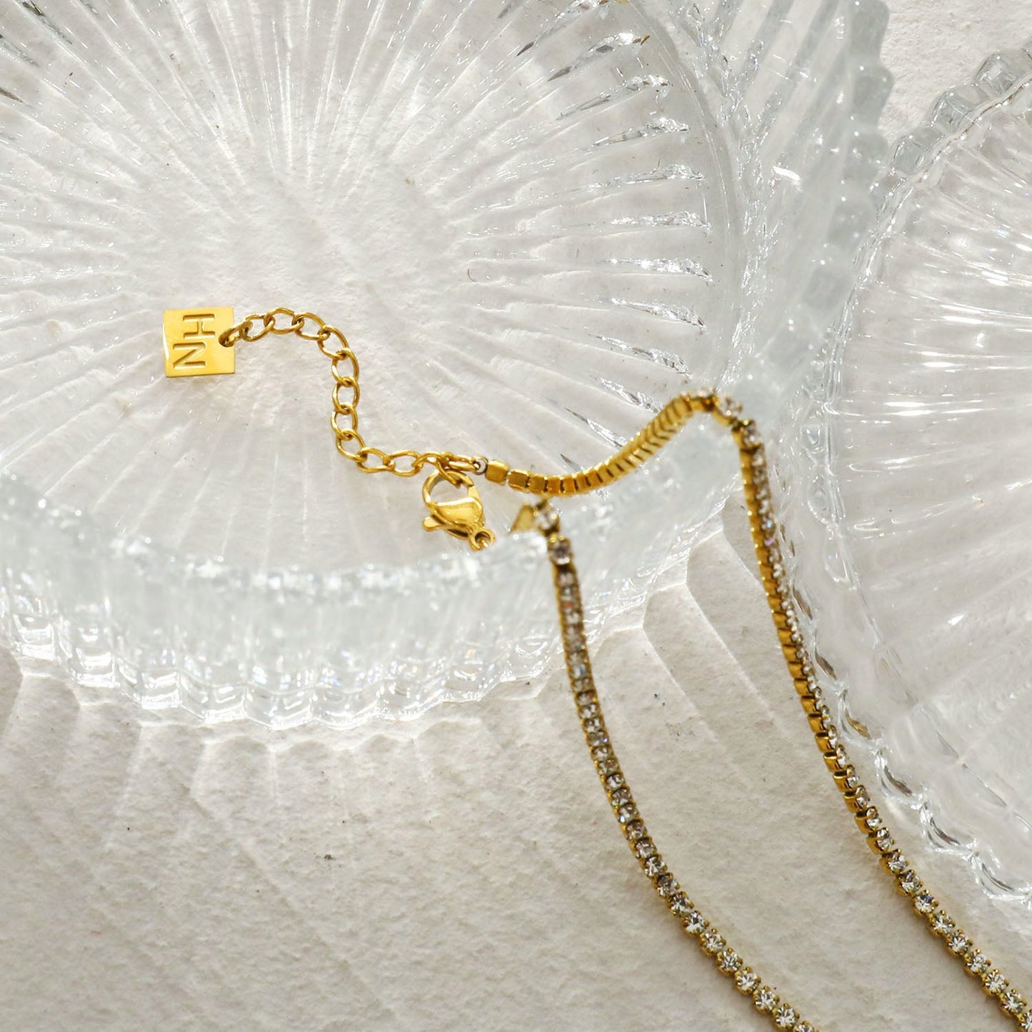 DIANA Pavé Zirconia String Chain Necklace with a Lariat Detail